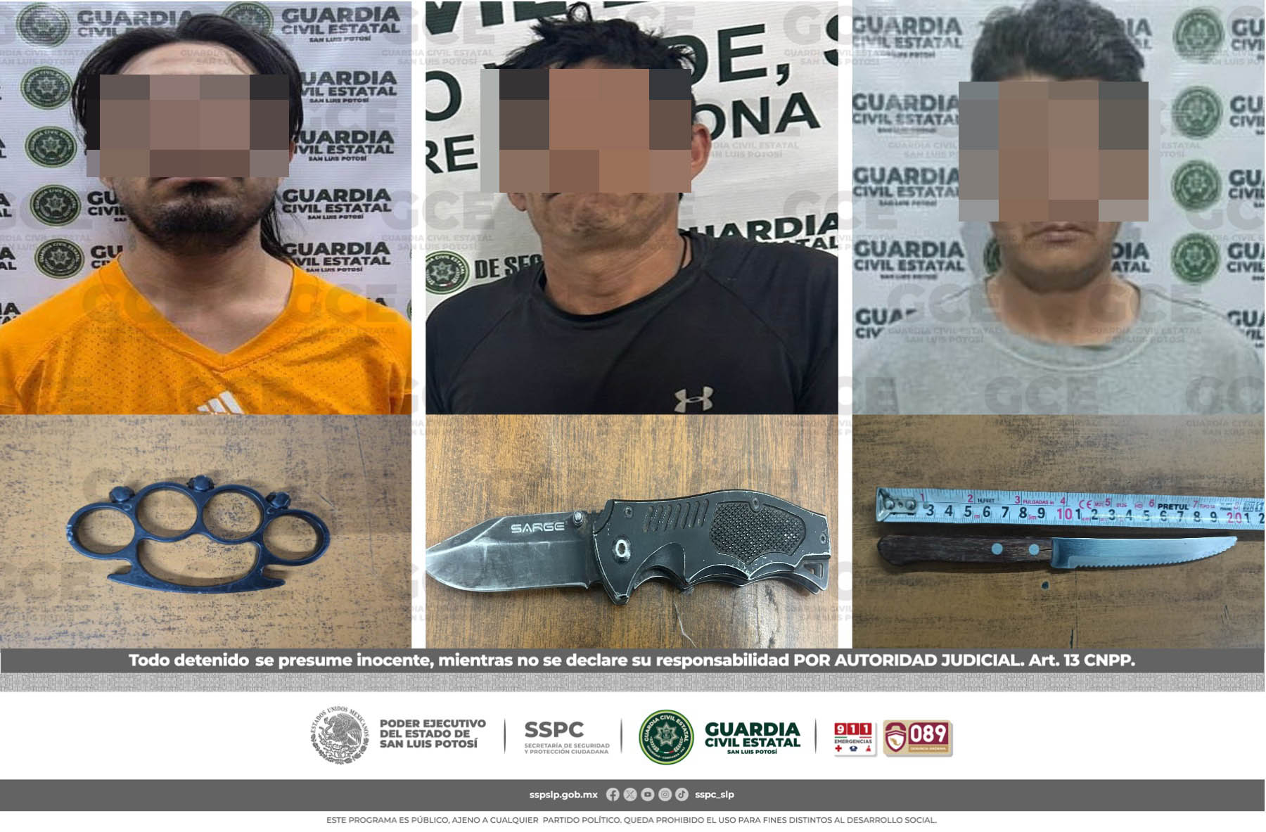 Tres Hombres Son Detenidos Por Probable Portación De Armas Prohibidas