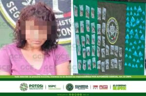 EN OPERATIVO HUASTECA SEGURA, GUARDIA CIVIL ESTATAL CAPTURA A PRESUNTA VENDEDORA DE DROGA DE GRUPO CRIMINAL