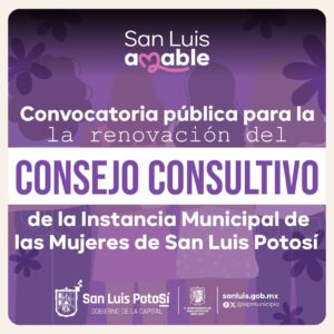 Invitan a las potosinas a sumarse al Consejo Consultivo de la Instancia Municipal de las Mujeres