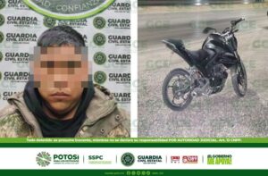 MOTOCICLISTA ES DETENIDO POR GUARDIA CIVIL ESTATAL TRAS ASEGURARLE UNIDAD ROBADA