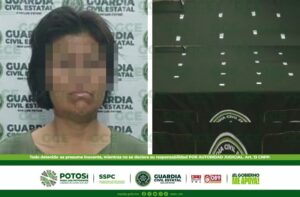 PRESUNTA INTEGRANTE DE GRUPO CRIMINAL ES DETENIDA POR GUARDIA CIVIL ESTATAL CON DOSIS DE METANFETAMINA