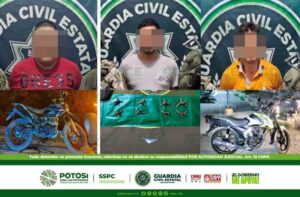 ACUSADOS DE DELITOS CONTRA LA SEGURIDAD VIAL, TRES PERSONAS SON DETENIDAS POR GUARDIA CIVIL ESTATAL