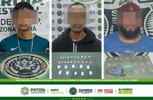 GUARDIA CIVIL ESTATAL ASEGURA 60 DOSIS DE DROGA Y DETIENE A TRES PRESUNTOS VENDEDORES DE DROGA