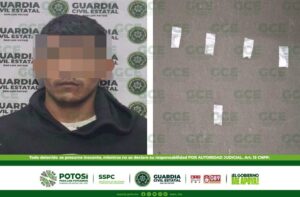 OBJETIVO CRIMINAL DEDICADO AL ROBO DE TIENDA DE CONVENIENCIA EN LA CAPITAL POTOSINA ES DETENIDO POR LA GUARDIA CIVIL ESTATAL