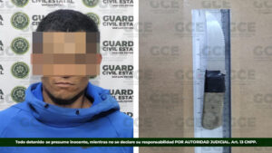 En un operativo de seguridad,  agentes de guardia civil estatal detienen a presunto con arma blanca