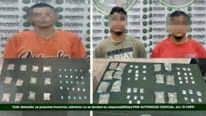 AGENTES DE GUARDIA CIVIL ESTATAL ASEGURAN A TRES PRESUNTOS CON VARIAS DOSIS DE ESTUPEFACIENTES