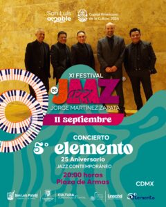 Quinto Elemento, agrupación de jazz contemporánea celebrará su 25 aniversario dentro del XI Festival de Jazz “Jorge Martínez Zapata”