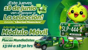 GOBIERNO ESTATAL ACERCA MÓDULO MÓVIL DE PLACAS MUNDIALISTAS EN ESTADIO LIBERTAD FINANCIERA