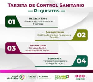 MANEJADORES DE ALIMENTOS DEBEN CONTAR CON TARJETA DE CONTROL SANITARIO.