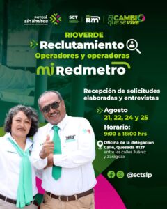 RedMetro abre reclutamiento de operadores para nueva ruta en Rioverde
